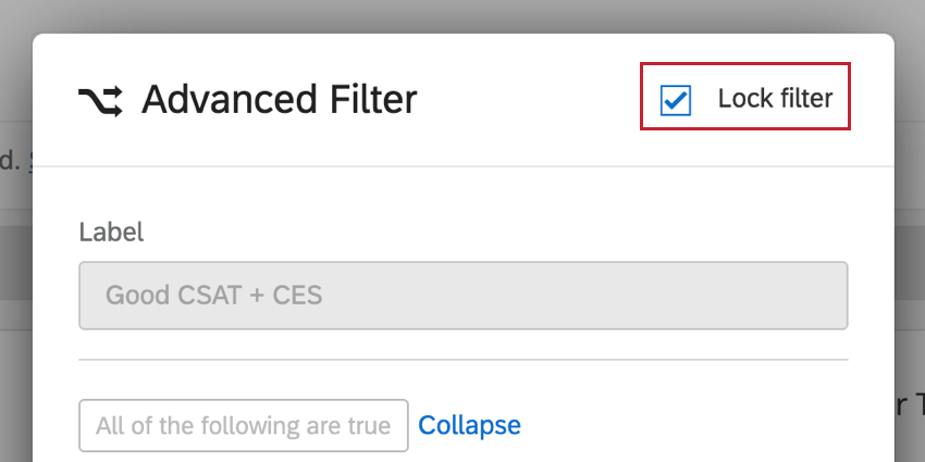 the lock filter button
