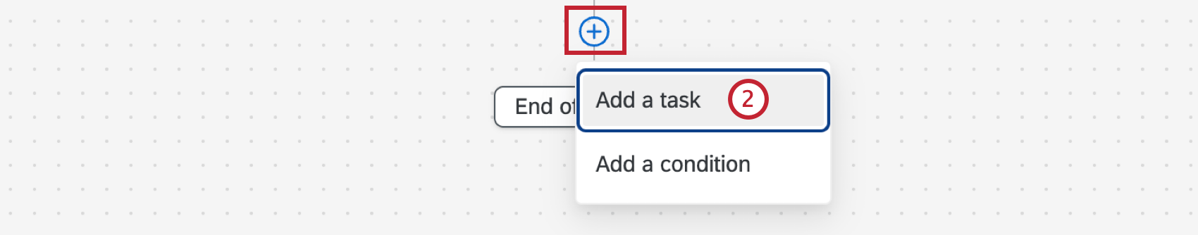 clicking the plus sign and adding a task