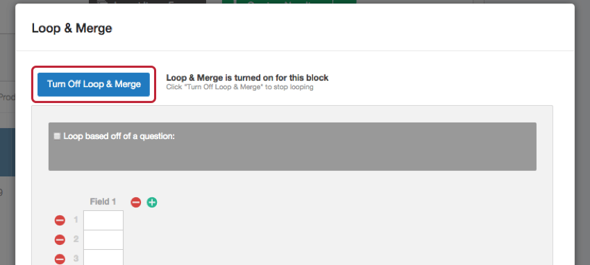 Turn Off Loop and Merge button in upper-left