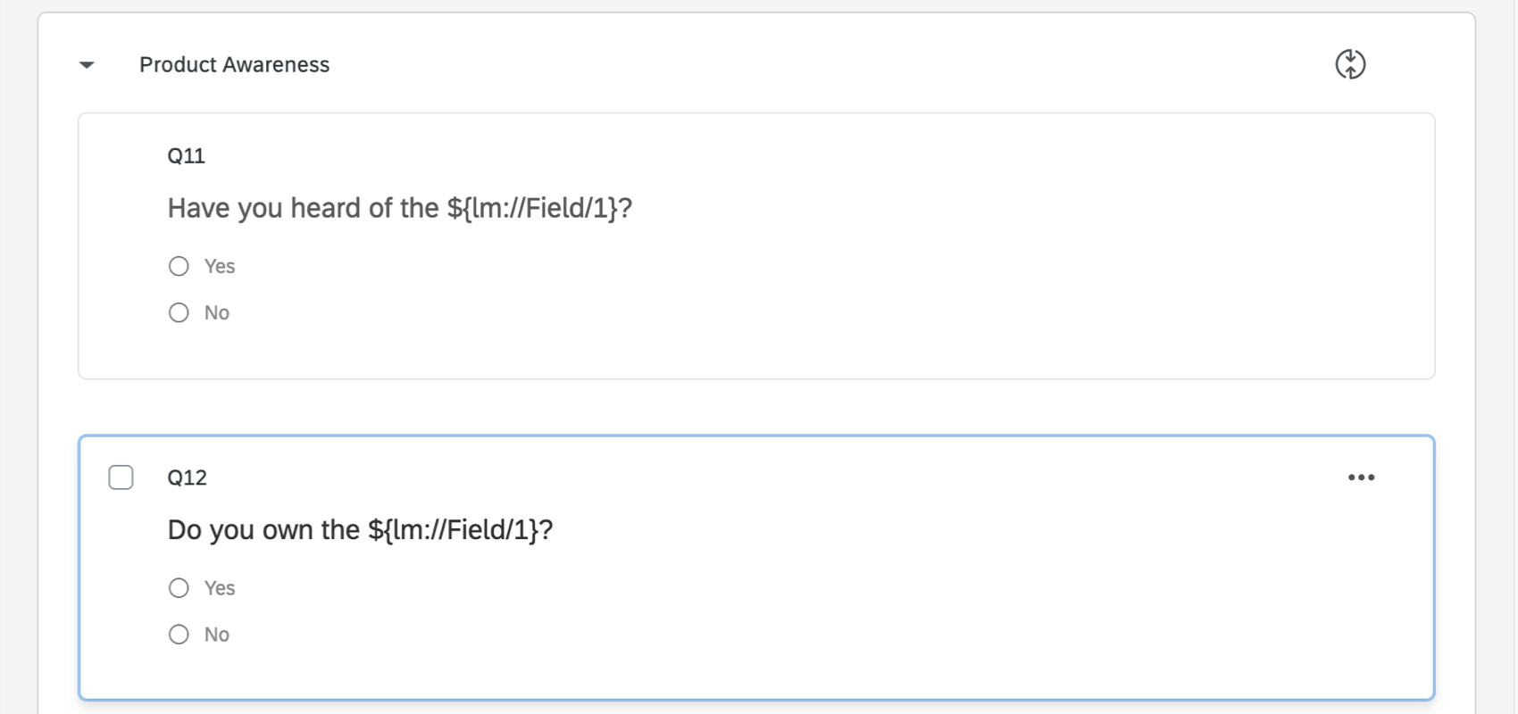Fragen mit dynamischem Feldtext