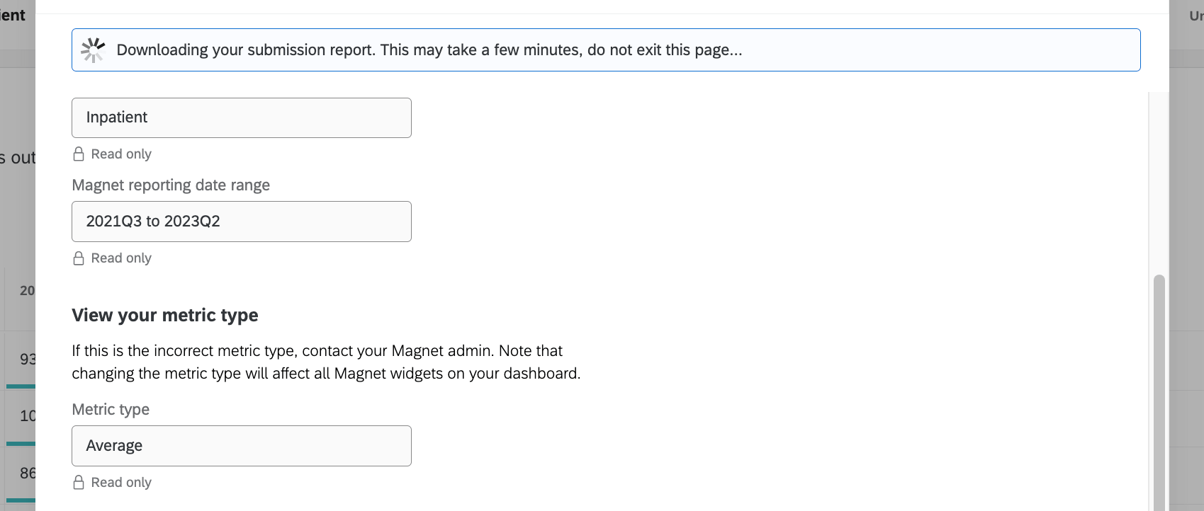 Immagine di un banner di caricamento lungo la parte superiore della modale