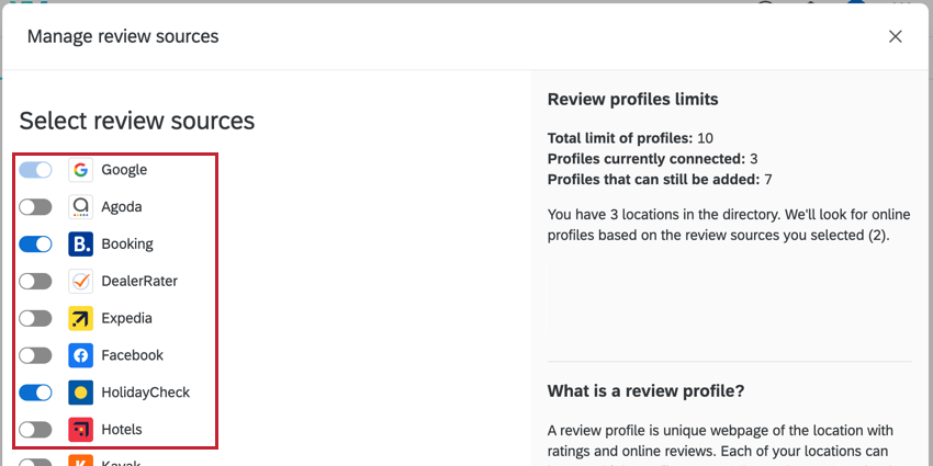 lutilisation des boutons de bascule pour activer des sources supplémentaires