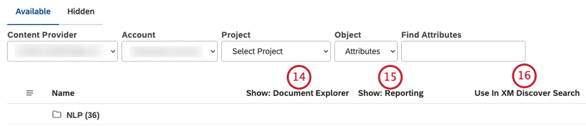 la tabella degli attributi