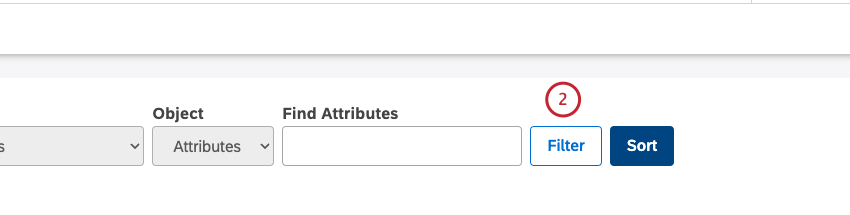 clicking Filter on the project attributes page