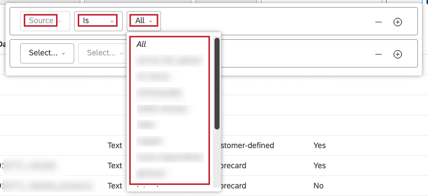 criando uma condição filtro para o Source