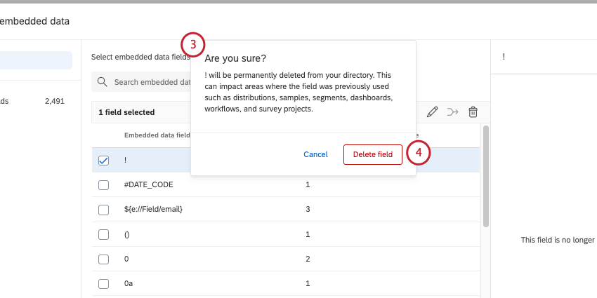 warning message with confirm button