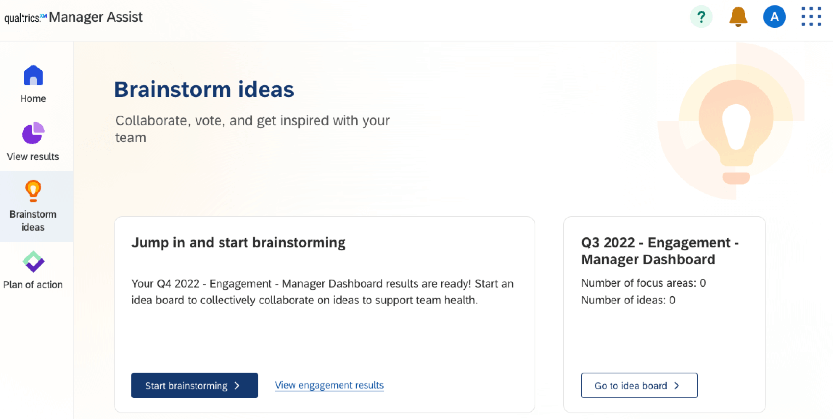Brainstorming der Ideenseite im Manager Support