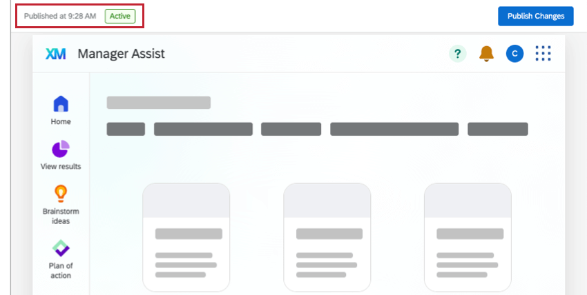 status de assistência gerente na visualização