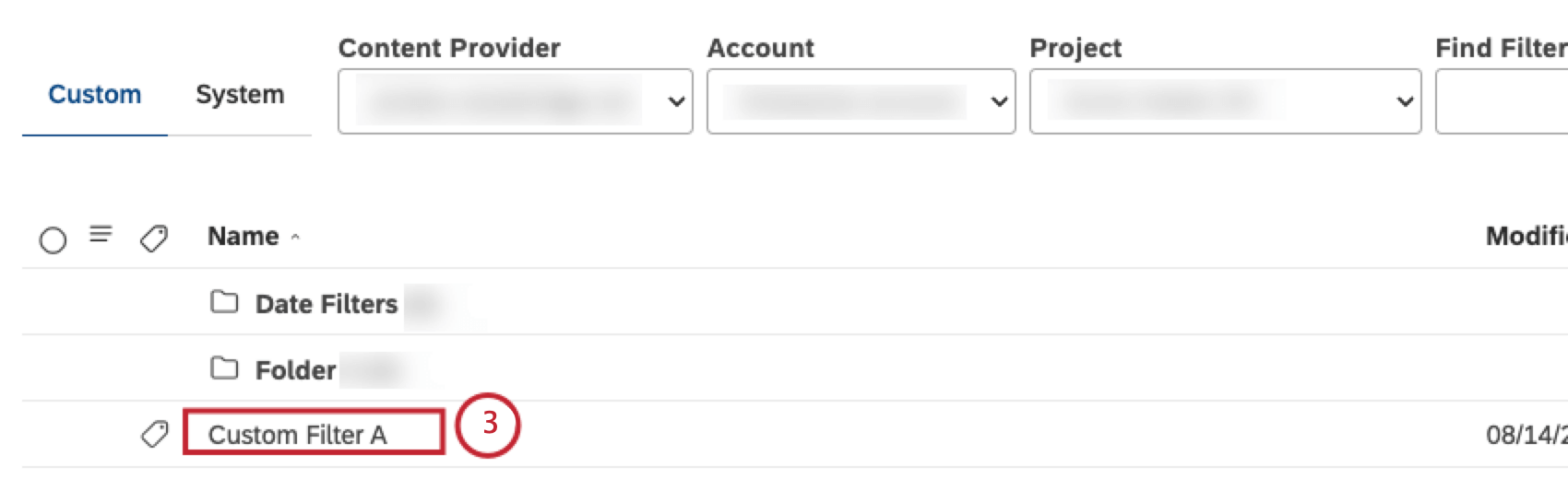 Click the name of the filter.