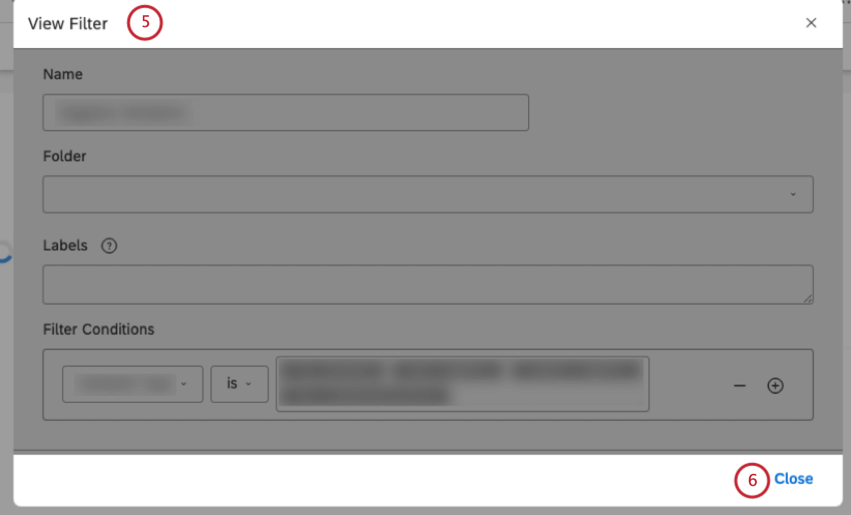 You can view the filter definition in the View Filter window. Click Close when finished.