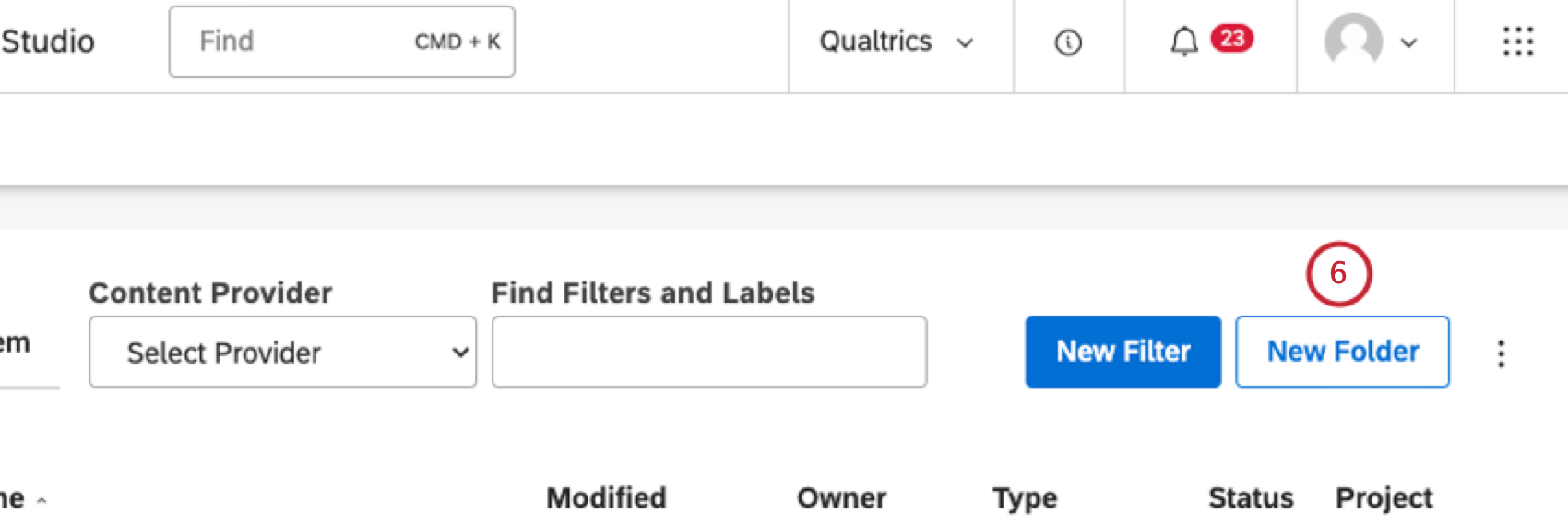 Klicken Sie auf Neuer Ordner.