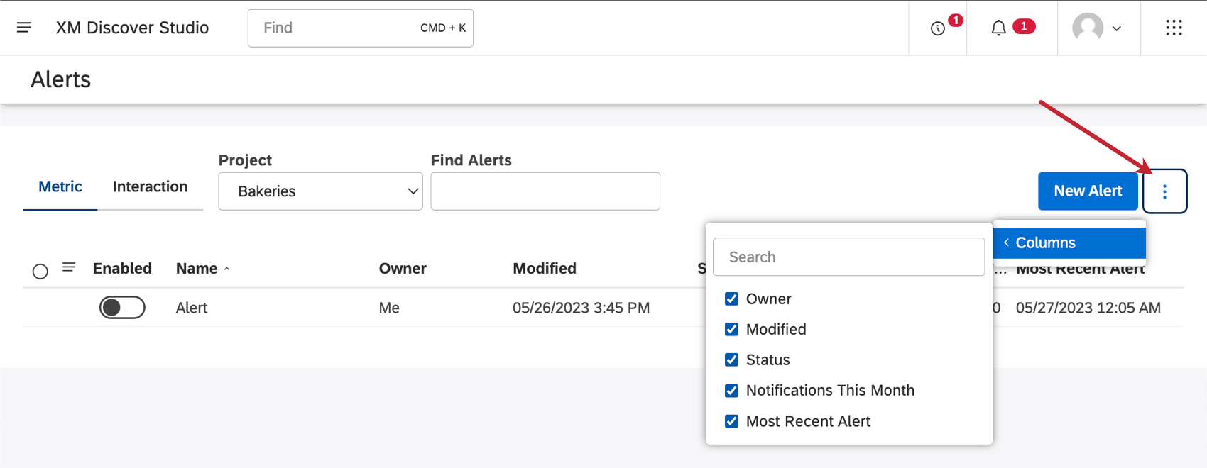 show hide columns expansion