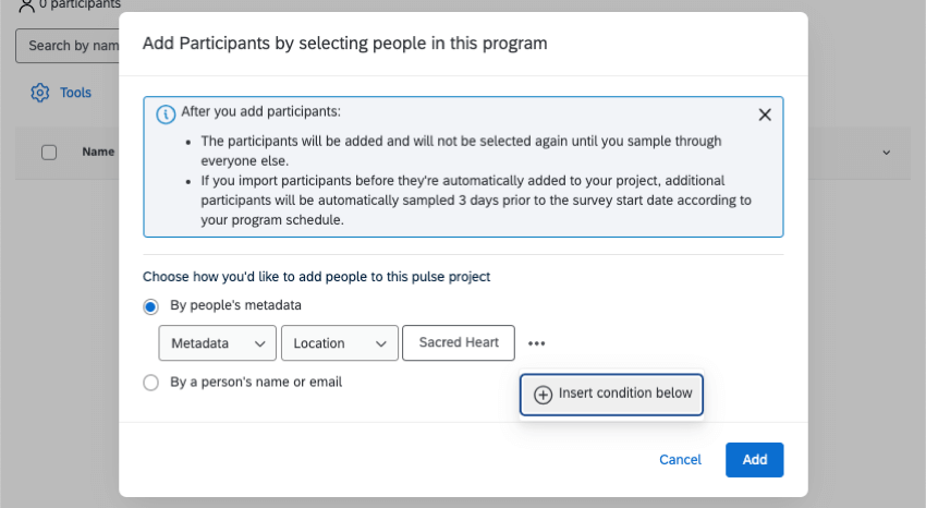 new window where you add metadata
