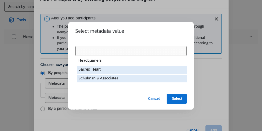 another new window where you select multiple at once
