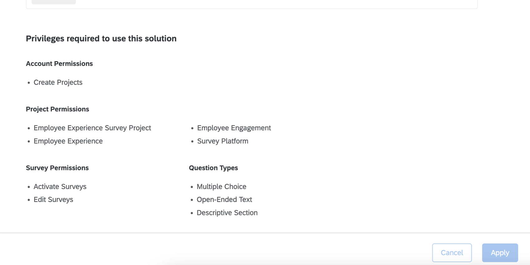 Permissions involved in this solution