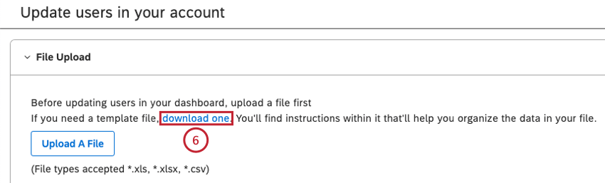 Clique no link de download na seção File Upload
