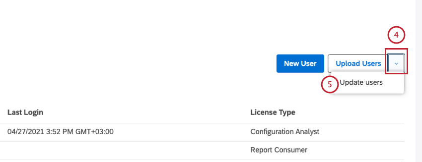 Click the Update Users button