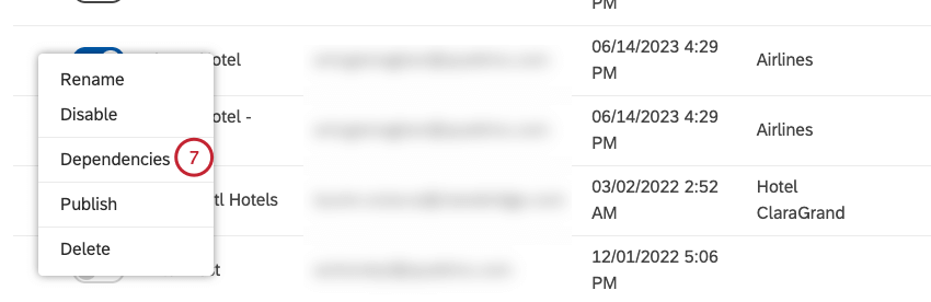 Wählen Sie Abhängigkeiten.