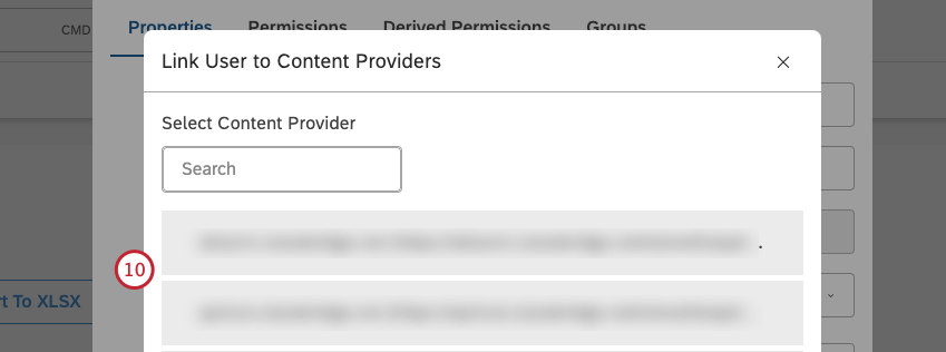 Click the name of your content provider.