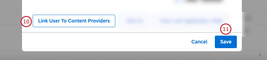 Click Link User to Content Providers to link the user to content providers and click Save.