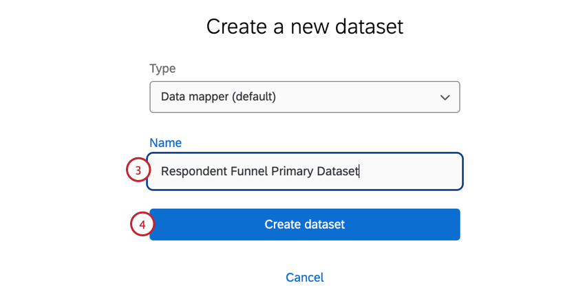 Darle un nombre al conjunto de datos