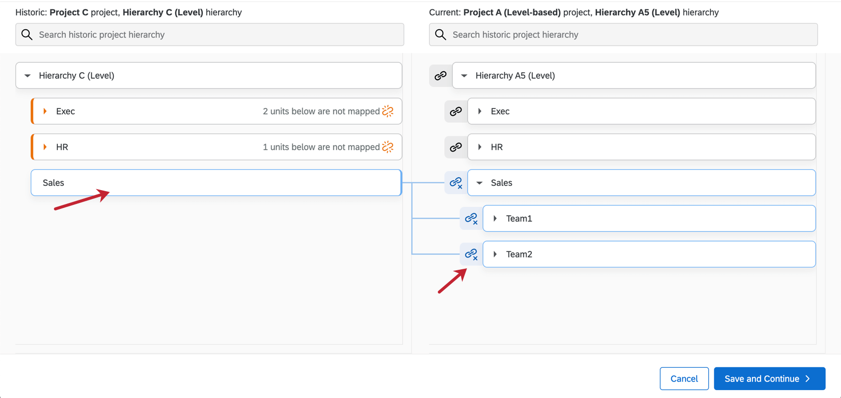Limage montre comment le survol dune unité affiche ses connexions en bleu et donne la possibilité de les rompre