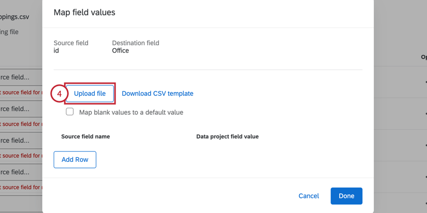 clicking Upload file