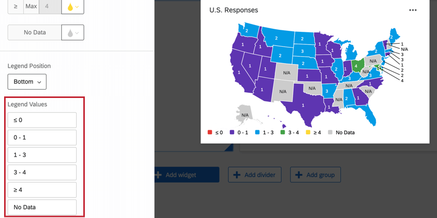 the legend values labels