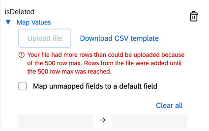 the error when you have more than 500 mappings