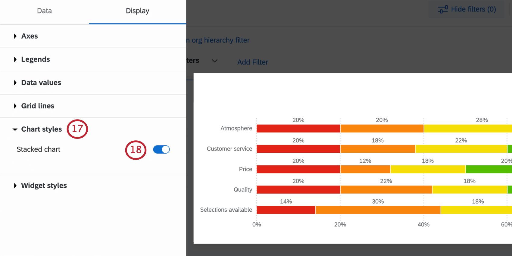 Einstellung für gestapeltes Diagramm