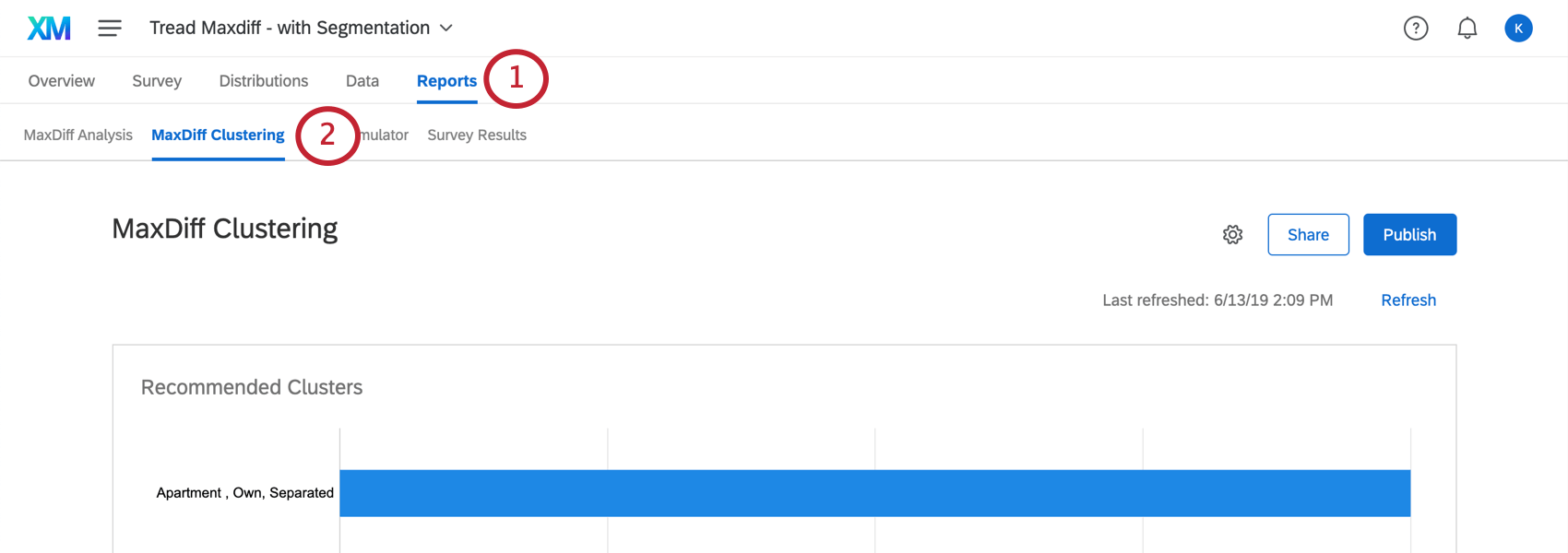 image of the maxdiff clustering tab