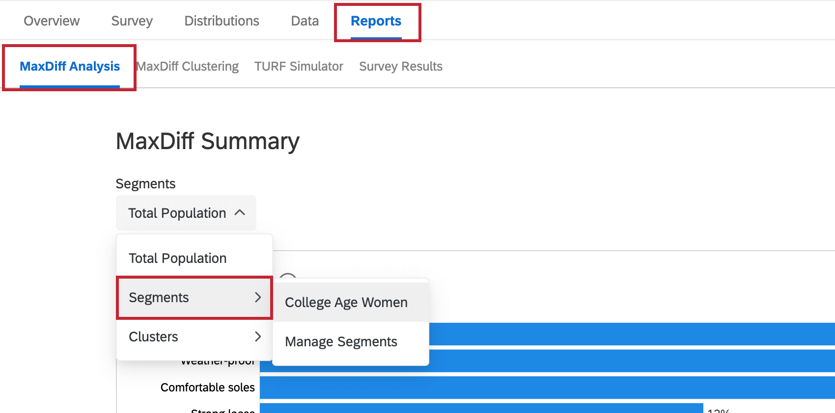 Select Segments from the top left dropdown