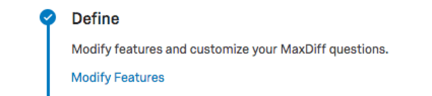 Define step with blue edit features link text