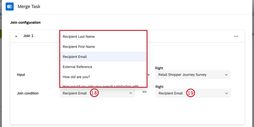 selecting a field to join your datasets on