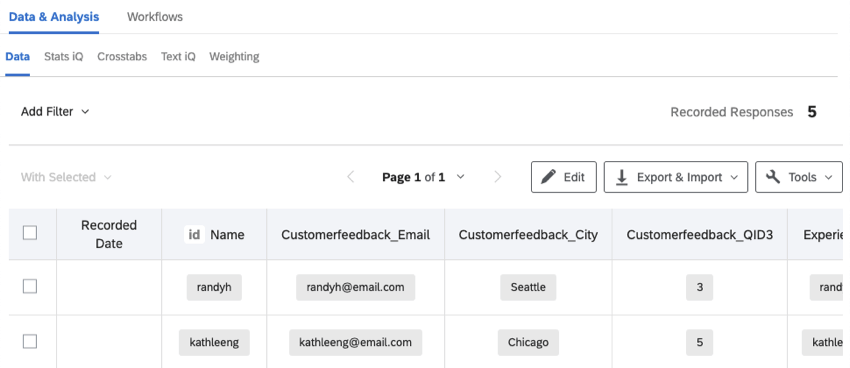 viewing the dataset created by your merge task