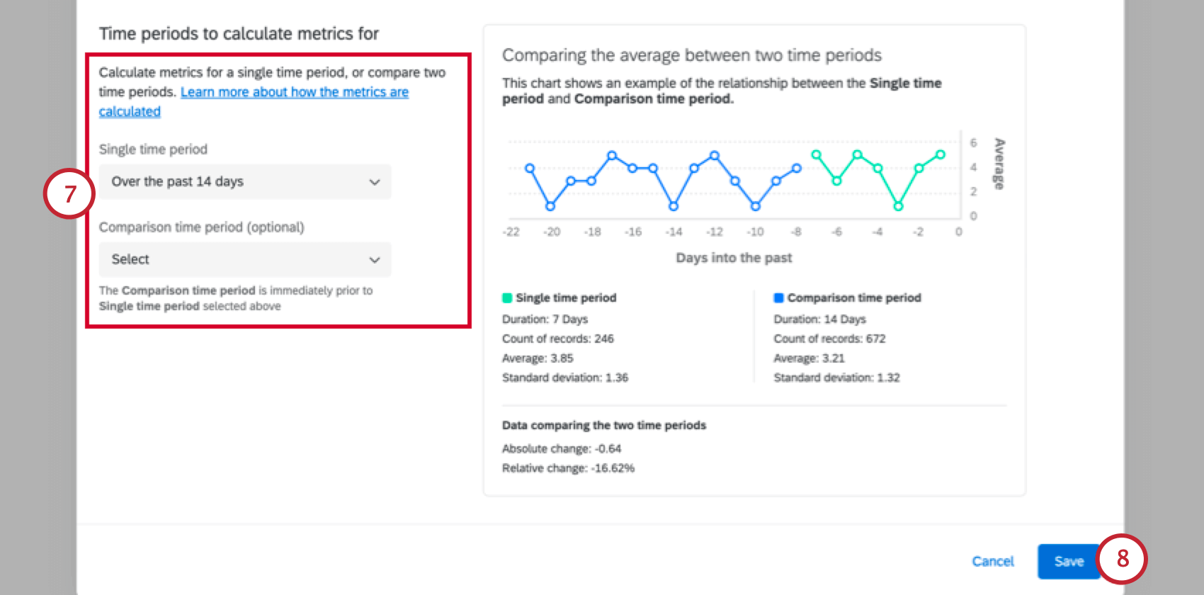 choosing the calculation type and saving