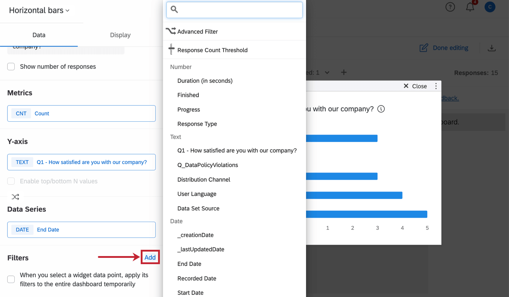 ajout dun filtre au niveau du widget dans les tableaux de bord des résultats