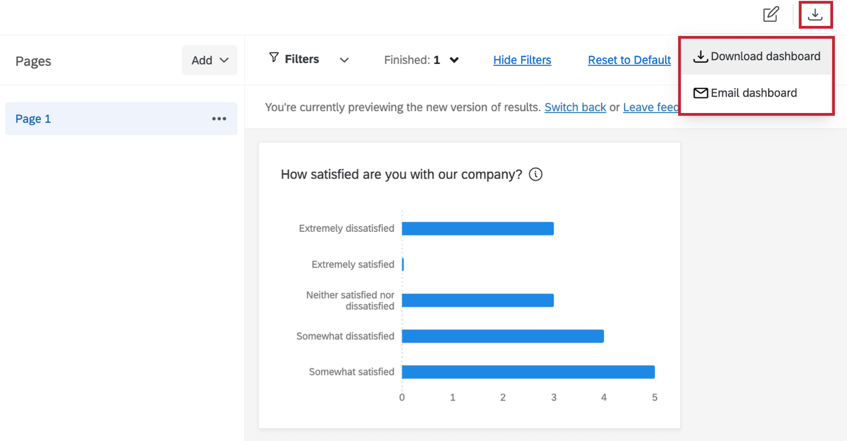 sharing a results dashboard