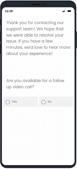 la liste des colonnes de la question à choix multiple affichée sur un appareil mobile
