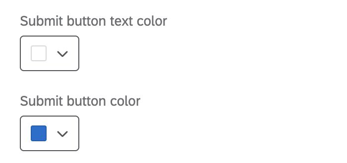 Couleur du texte du bouton de soumission et couleur du bouton de soumission