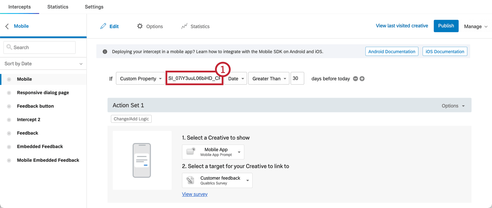 Image of the logic for when the first button was clicked
