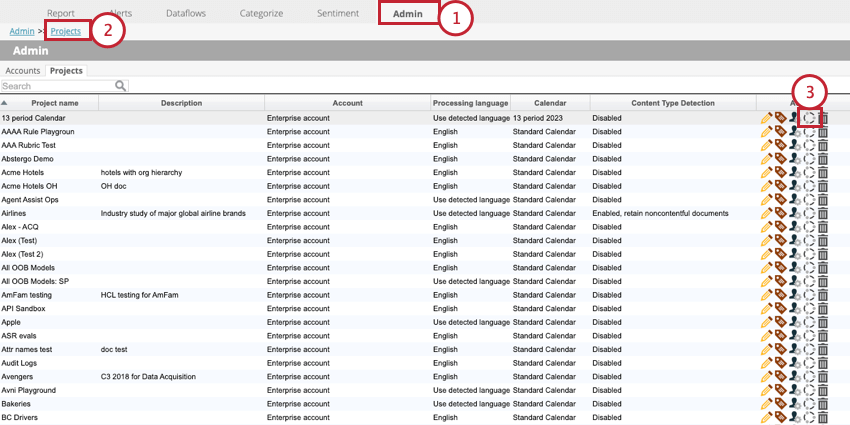 clicking Models in the projects page