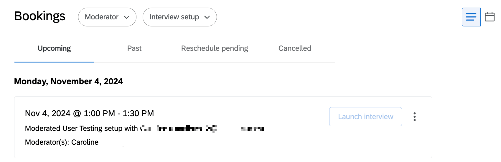 Buchungen auf der Registerkarte Buchungen anzeigen