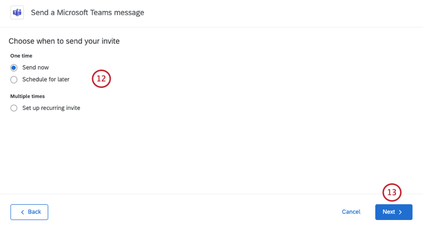 choosing the message schedule