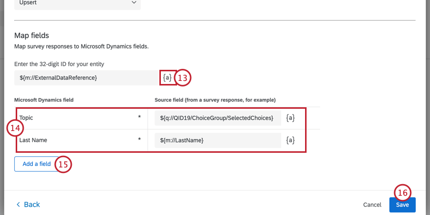 concluir o mapeamento e salvar