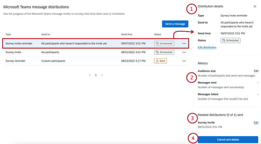 clicking on a distribution to view more information about it
