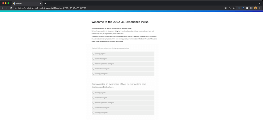 an example EX survey