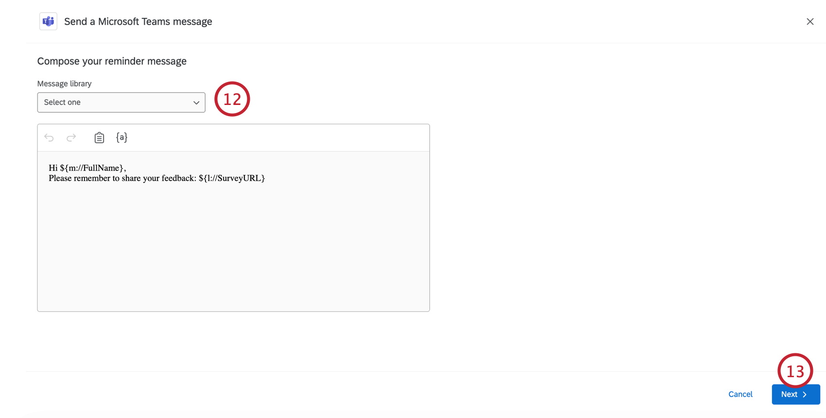 customizing the reminder message