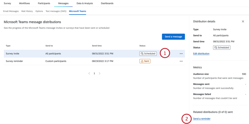 Seleccionar una invitación existente y elegir programar un recordatorio