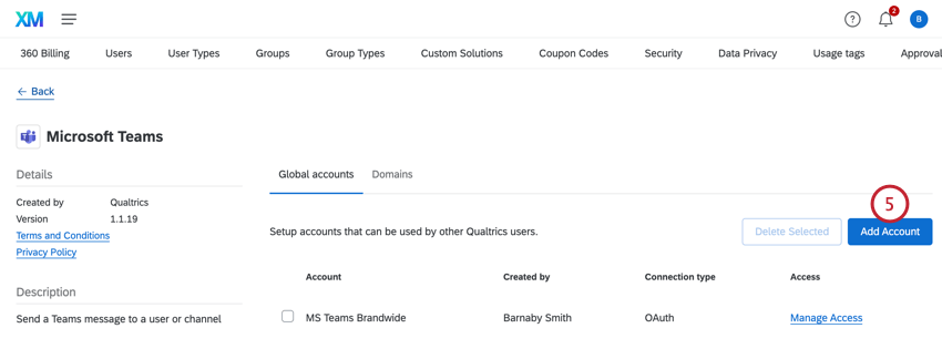 clicking add account